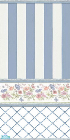 Sims 2 — WhiteRose_43 by white_rose — Flowers, lattice and stripes what more could you ask for