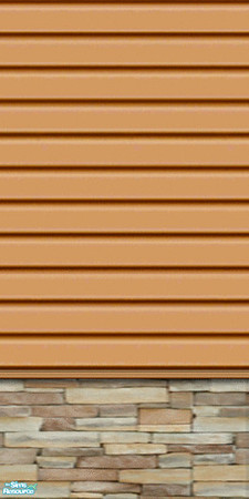 Sims 2 — am_widesidingwithstone02 by Cruella — Wide siding in Cottage tan, plain, or with, brick, stone or wood. 