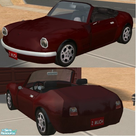 Sims 2 — Classic Sportscar Burgundy Color by Dr Pixel — Burgundy body color option for the Classic Sportscar. Requires