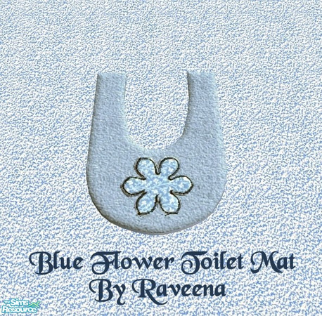 Sims 2 — Blue Flower Toilet Mat by Raveena — You need Echo's toilet mat mesh by Windkeeper. Download it below.