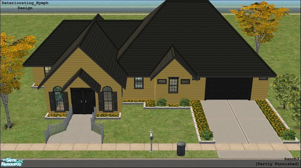 Sims 2 — DN_Ranch3 by Deteriorating_Nymph — 3x2 lot. Because everyone loves a yellow house, I bring you this, my minions.