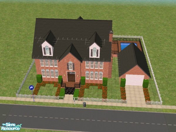 Sims 2 — Murrell Manor by matthew_barger — This elegant red brick family home is garunteed to make an impression in your