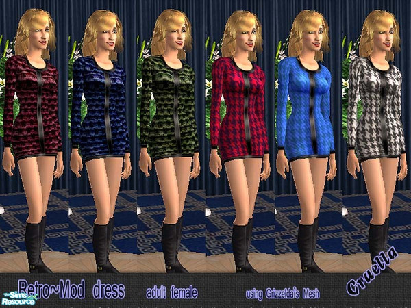 Sims 2 — am_RetroMod by Cruella — Cute and trendy is this retro-mod style mini dress. Great for that special blind date.