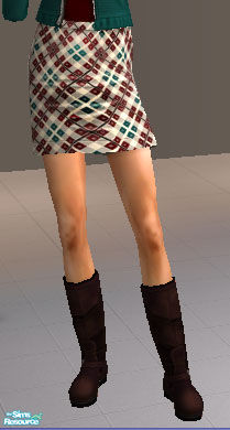Sims 2 — Boot Scootin\' 2 - White and Burgundy Plaid Skirt by Shannanigan — White and Burgundy Plaid skirt worn with Dark