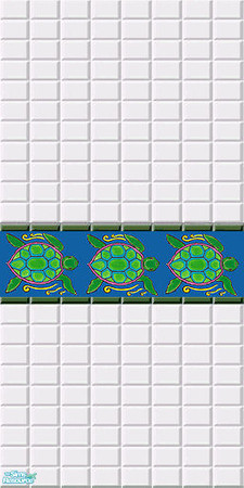 Sims 2 — Turtle Bath Tile Wall #1 by Grammy_Moon — Part of my Turtle Bath Tile Set, which includes 2 tile walls & 2