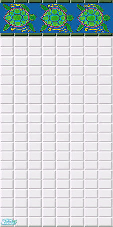Sims 2 — Turtle Bath Tile Wall #2 by Grammy_Moon — Part of my Turtle Bath Tile Set, which includes 2 tile walls & 2
