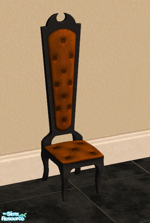Sims 2 — Gothic Bedroom Set in Orange & Black - Chair by starstrucsims — Orange and black chair in the Gothic Bedroom