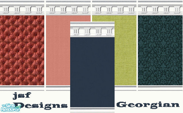 Sims 2 — jsf Designs Georgians by jsf — A new, white, carved wood moulding in the Georgian style using coral strie, lime