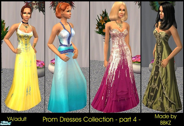 Sims 2 — Prom Dresses Collection - part 4 - by BBKZ — Four beautiful dresses for great parties. Available for YAs and