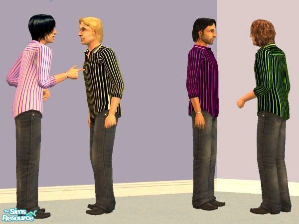 Sims 2 — More striped shirts. by qvisn — I was asked to do more shirts and jeans for men, so here they are. by qvisn.