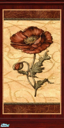 Sims 2 — Victoriana Panelling 4 by TSR Archive — Part of a set of 8 panelled walls with floral inserts. ** TSRAA Member