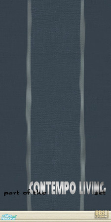 Sims 2 — Contempo Living, Blue wall 1 by BetterbeSim — Wallpaper with wood molding, part of the Contempo Living set. By