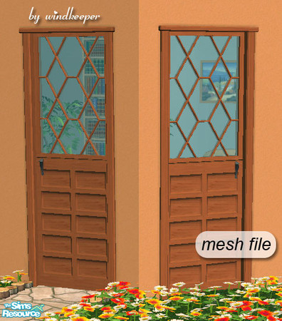 Sims 2 — Serenity glass door diagonal by Windkeeper — Diagonal version of "Serenity glass door" from this set.