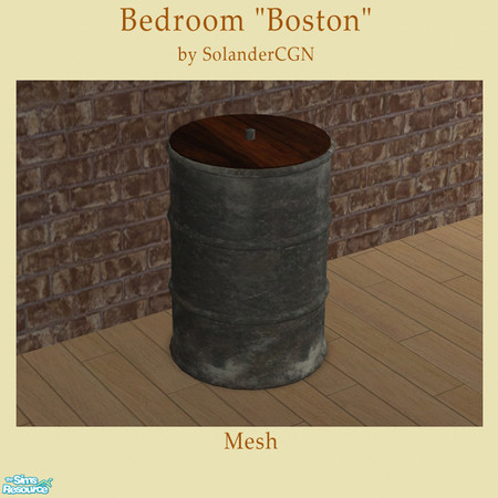 Sims 2 — Bedroom "Boston" - Clothes barrel by SolanderCGN — Clothes barrel as part of the "Boston"
