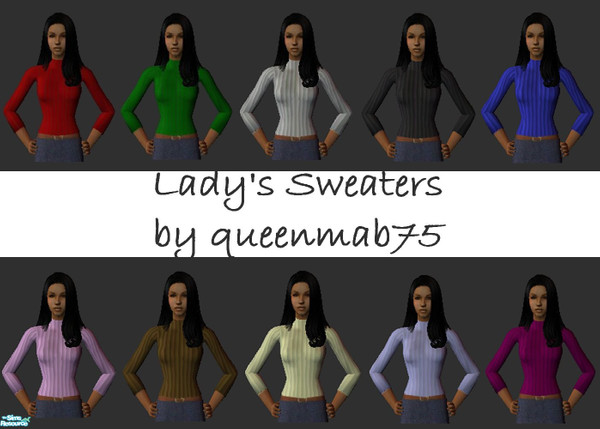 Sims 2 — Lady's Sweaters by queenmab75 — A set of simple sweaters for your lady Sims!