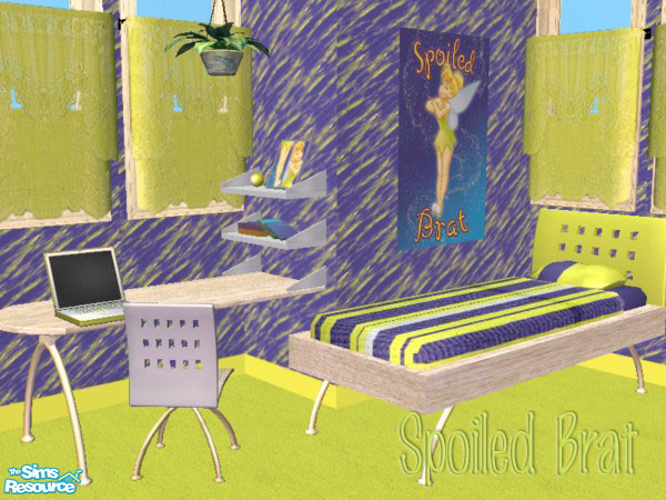 Sims 2 — Spoiled Brat Teen Bedroom Curtains by SpringwolfDecor — A recolor of the Antique Lace Curtains 