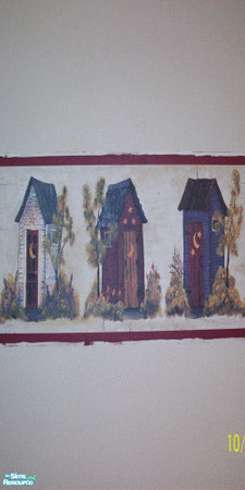 Sims 2 — Outhouses by axsdream — Tan paint with outhouse border for bathrooms. Enjoy :o)