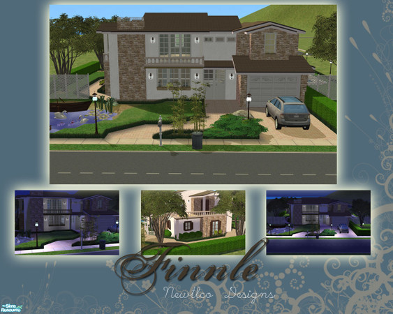 Sims 2 — Finnle by Newtlco — Medium sized contemporary house.Large contemporary house with luxurious garden and with
