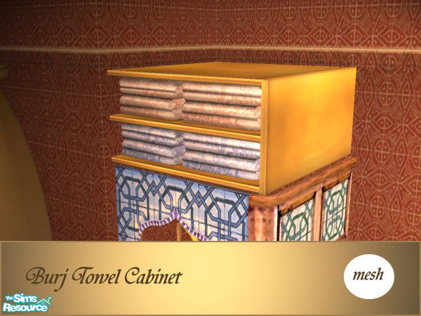 Sims 2 — Burj Towel Cabinet by senemm — A fancy, extravagant and colorful bath room inspired by Dubai\'s Burj Al Arab -