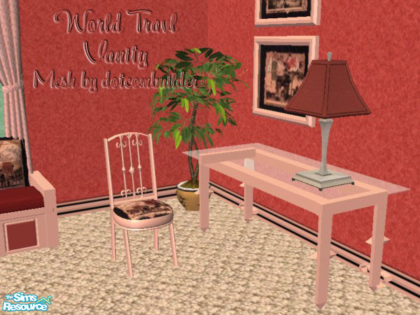 Sims 2 — World Travel Vanity by SpringwolfDecor — A Taste of the French Country in shades of Peach and Maroon! Thanks to