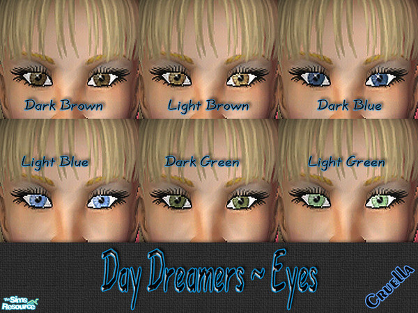 Sims 2 — am_DayDreamers by Cruella — Ever wonder what your eyes look like when you day-dream? Now you can on your Sims.