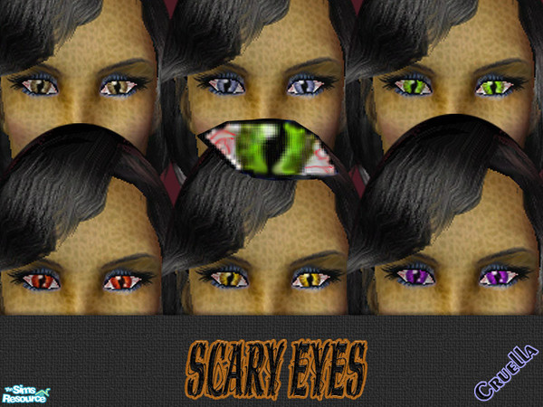 Sims 2 — am_ScaryEyes by Cruella — These make great Vampire or Alien eyes for your scary Sims. Come in 6 frightful colors