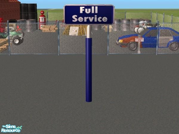 Sims 2 — Full Service Sign by Suiryuue — Mesh. Full Service sign. Objects are purely decorative and can be found under