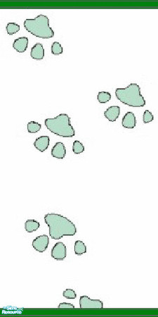 Sims 2 — Light Green Paws Wall by SparkleKittty —  A light green paw print wall perfect for you little sim's bedroom.