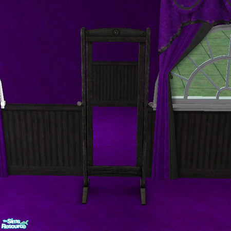 Sims 2 — Midnight Dreams Mirror by auracyan — Simply a black wood mirror with pewter accents. Lovely in any room, but