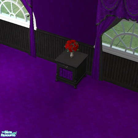 Sims 2 — Midnight Dreams Nightstand by auracyan — A deep purple curtain ensures that all of your secrets are hidden in