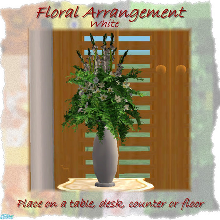 Sims 2 — Fancy Florals-White by Dgandy — A beautiful arrangement for your table, counter, desk or even floor. And even