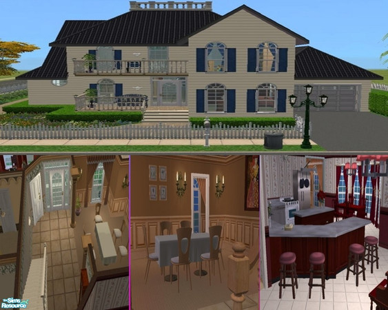 Sims 2 — Southern Colonial by leah2003 — This restored Civil-War-Era Colonial home comes completely furnished and