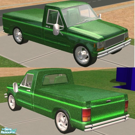 Sims 2 — Cowboy Cadillac Green Recolor by Dr Pixel — Nobody will mistake your Sims for the gardener when they arrive