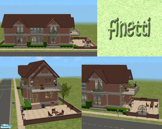 Sims 2 — Finetti by Queen_Of_The_Stone_Age — A small house, built on a 3x1 lot, just the right thing for a sim-couple..