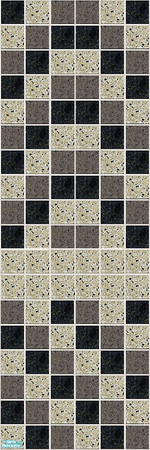 Sims 2 — Lunar Pearl by Lorah — Semi-futuristic tiles and carpet in black, grey and cream.