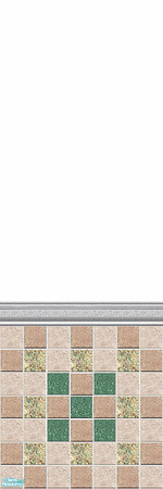 Sims 2 — Salmon Half by Lorah — Salmon, mint, peach, browns in tile and carpet.