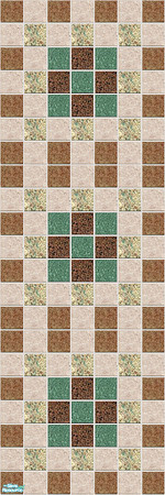 Sims 2 — Salmon Browned by Lorah — Salmon, mint, peach, browns in tile and carpet.