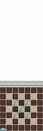 Sims 2 — Country Cousin Half by Lorah — Cousin's Country Castle carpet and tiles in browns, blacks and creams. 