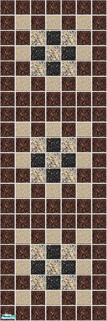 Sims 2 — Country Cousin by Lorah — Cousin's Country Castle carpet and tiles in browns, blacks and creams. 