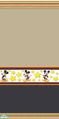 Sims 2 — Dark Baby 2 by Lorah — Decorating toward the darker side? Here's a few Mickey Mouse and Tinkerbell walls for the