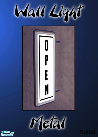 Sims 2 — Wall Light Metal by solfal — Metal frame. Gives a realistic touch to the city. 