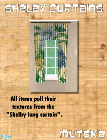 Sims 2 — Shelby Curtains Recolor 39 by Mutske — New curtain set recolors. All items use the texture from the "Shelby