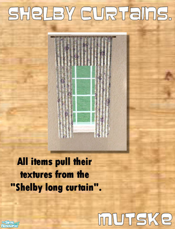 Sims 2 — Shelby Curtains Recolor 35 by Mutske — New curtain set recolors. All items use the texture from the "Shelby