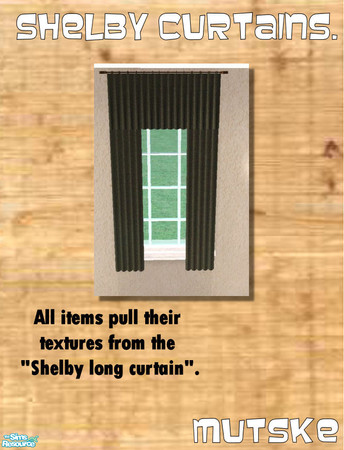 Sims 2 — Shelby Curtains Recolor 11 by Mutske — New curtain set recolors. All items use the texture from the "Shelby