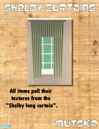 Sims 2 — Shelby Curtains Recolor 5 by Mutske — New curtain set recolors. All items use the texture from the "Shelby