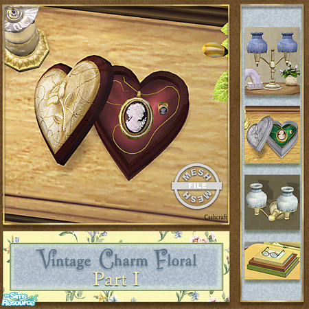 Sims 2 — Vintage Charm Floral - Jewel Box Mesh by Cashcraft — Vintage Charm Floral Part I, features a sunny floral print