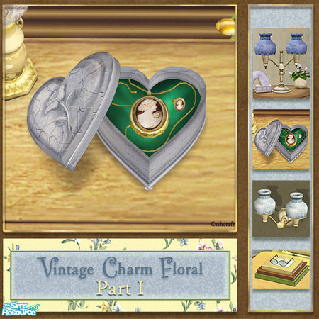 Sims 2 — Vintage Charm Floral - Jewelbox Blue Recol by Cashcraft — Vintage Charm Floral Part I, features a sunny floral
