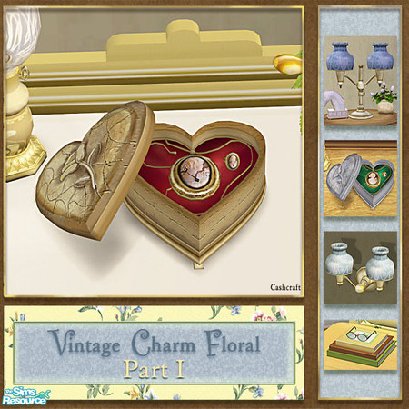 Sims 2 — Vintage Charm Floral - Jewelbox Gold Recol by Cashcraft — Vintage Charm Floral Part I, features a sunny floral