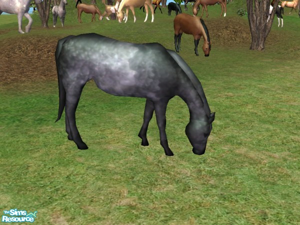 Sims 2 — Grazing Mare Recolor - Dapple by Suiryuue — Grazing mare for your sims farm yard. Base mesh is the brown horse