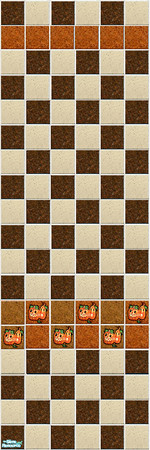 Sims 2 — Halloween 2 by Lorah — For the Halloween-spirited Sim, this bath or kitchen tile set in brown, orange, cream and